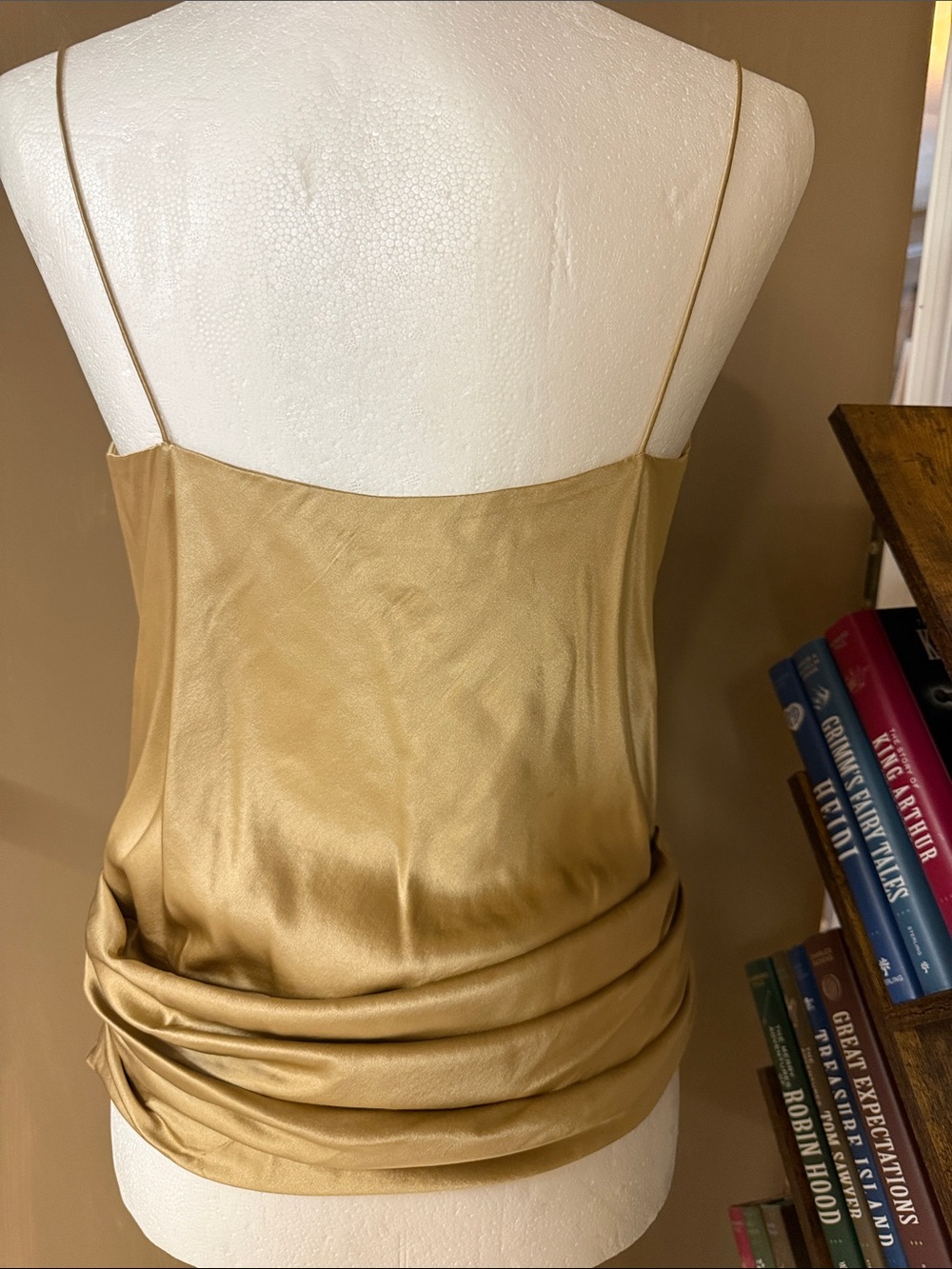 Theory Gold Satin Cowl-Neck Camisole - Picture 4 of 5